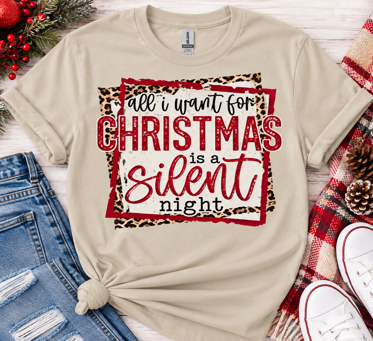 All I Want For Christmas Is A Silent Night Tee
