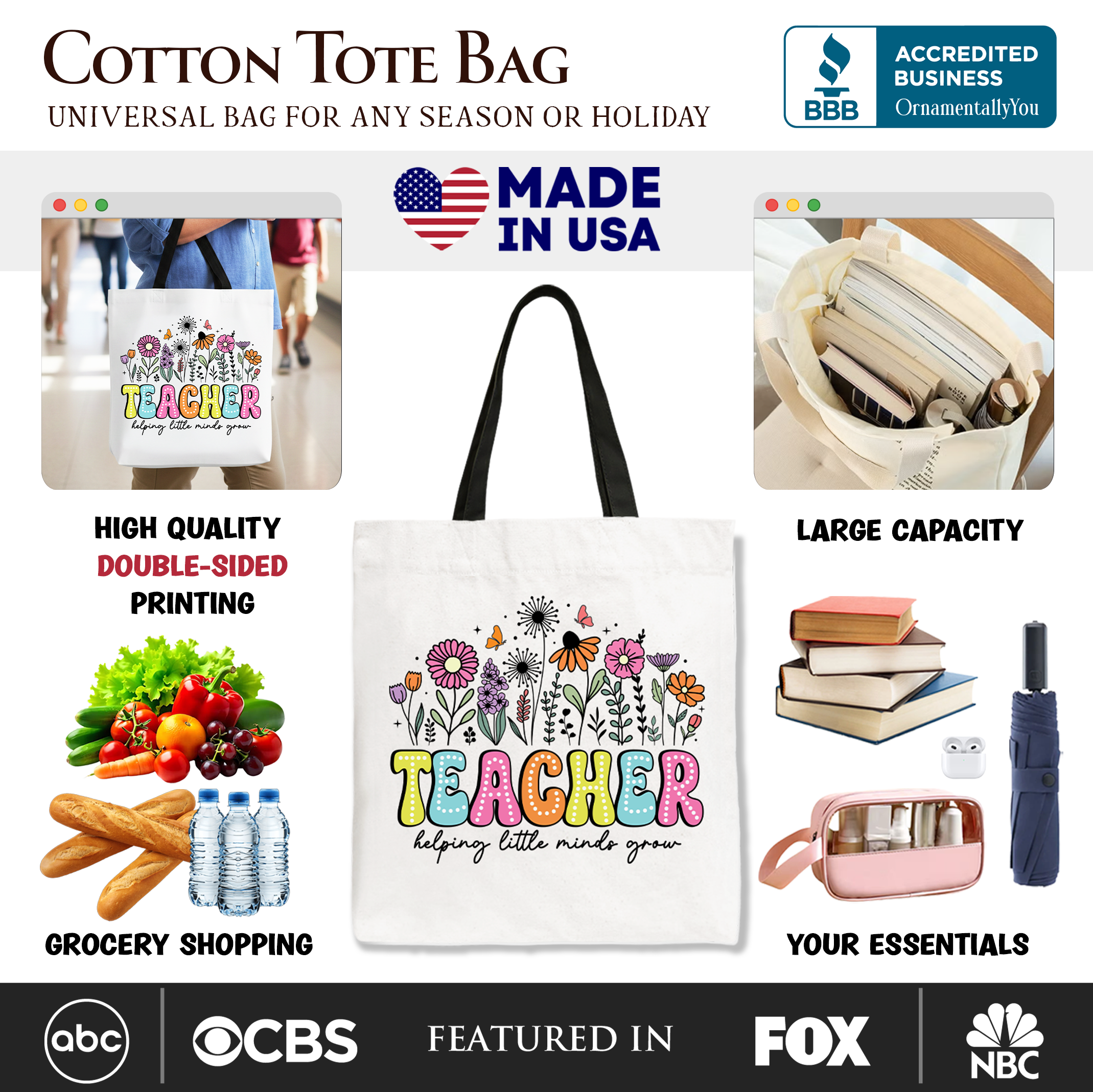 Helping Little Minds Grow Teacher Tote Bag