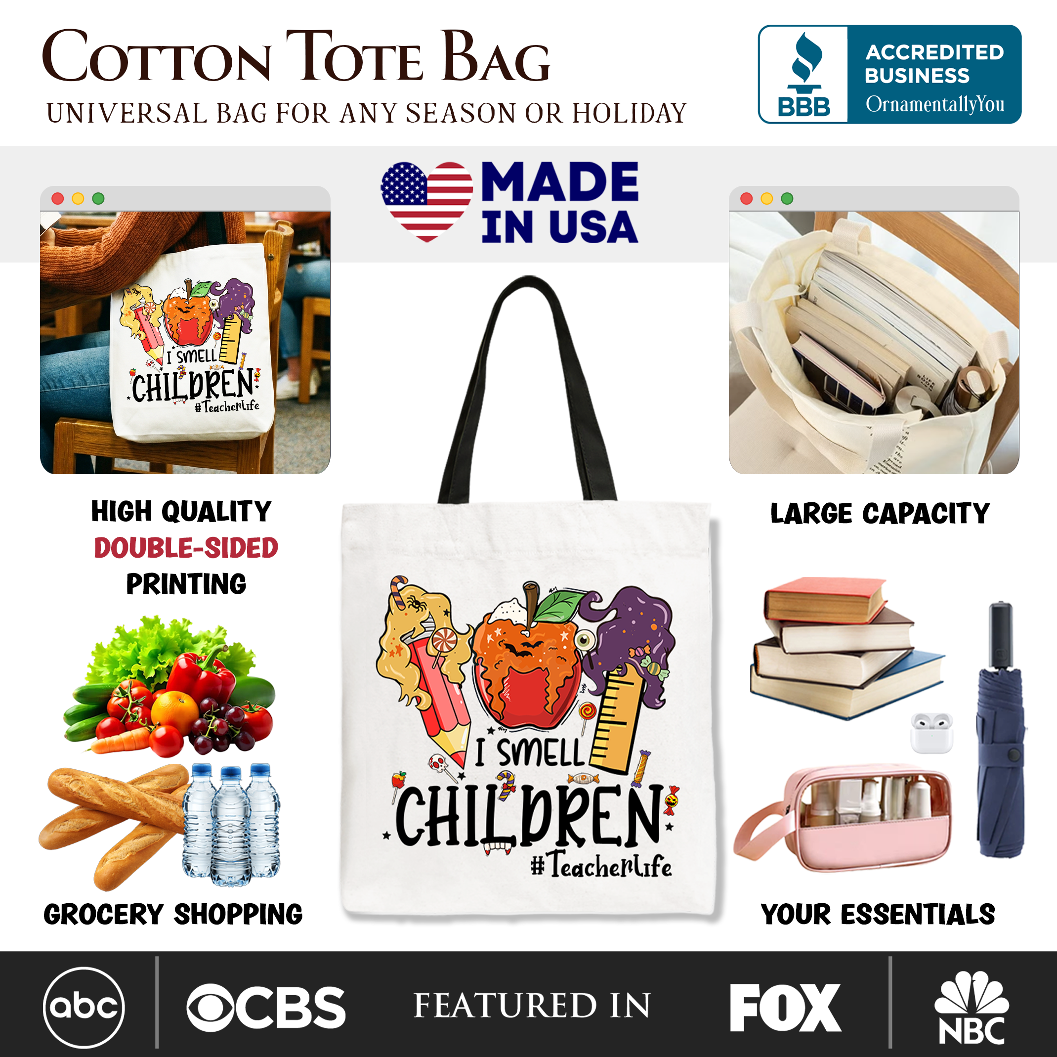 I Smell Children Witch Teacher Life Tote Bag
