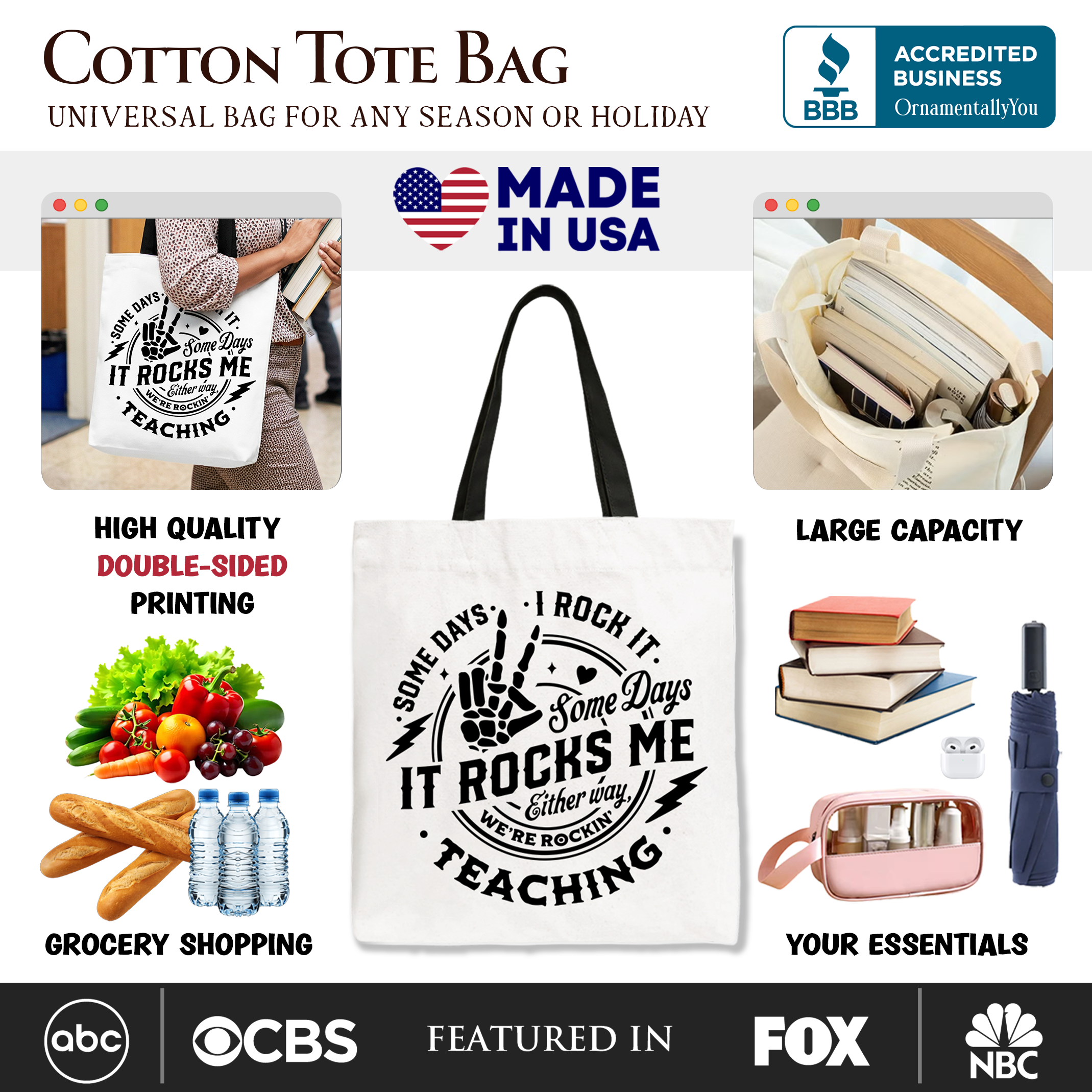 Some Days I Rock It Some Days It Rocks Me Tote Bag